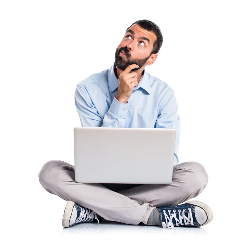 Man With Laptop Thinking - OFFICE CONT - Contabilidade Digital para você e sua empresa