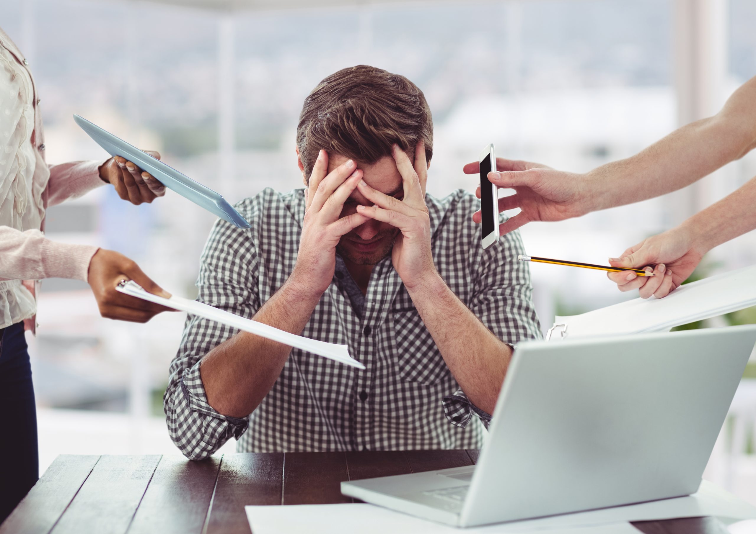 Stressed Man Frustrated With Electronic Devices - OFFICE CONT - Contabilidade Digital para você e sua empresa